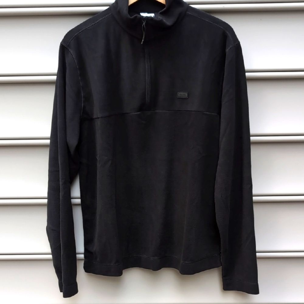 NWT Rains Addis Fleece Half Zip Black Long Sleeve Pullover Jacket Minimalist M